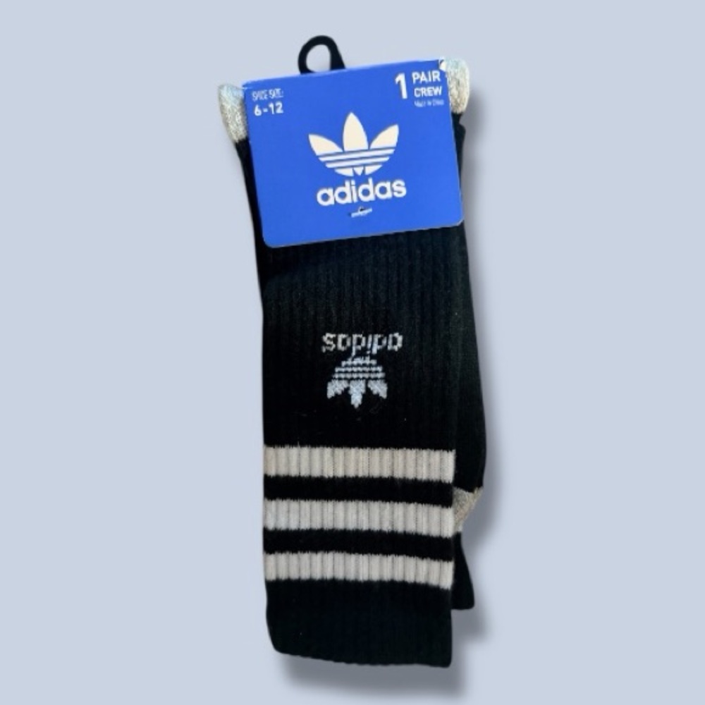 New! Adidas Men’s Moisture Wicking Yarns 1 Pair crew Socks 6-12